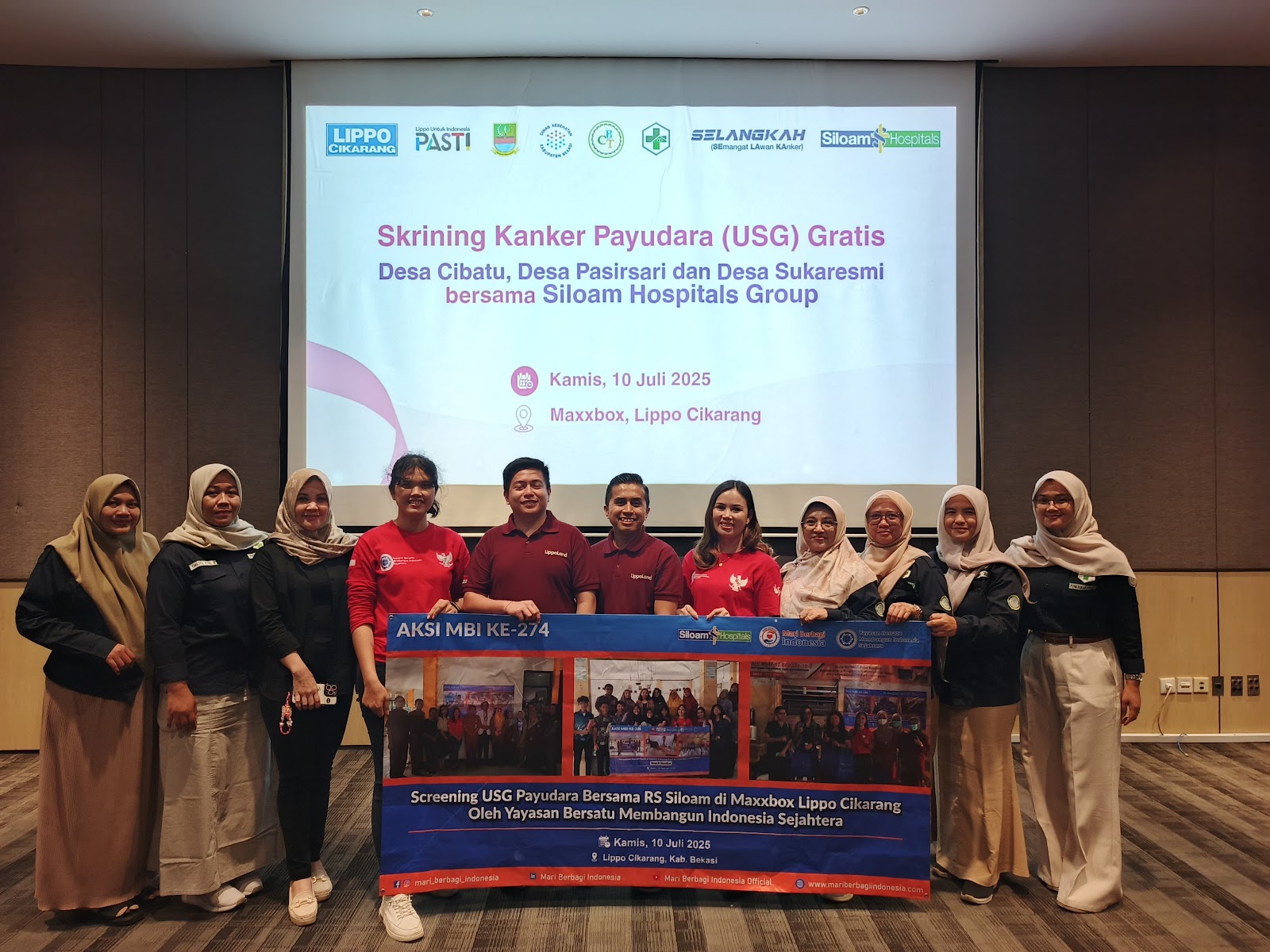 SCREENING USG PAYUDARA BERSAMA RS SILOAM DI MAXXBOX LIPPO CIKARANG OLEH YAYASAN BERSATU  MEMBANGUN INDONESIA SEJAHTERA